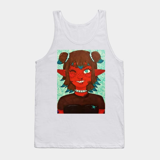 Fight Like A (Monster) Girl Tank Top by FourCatsArt